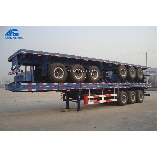 3 Axles Semi 3mm Flatbed Container Trailer Mechanical Suspension