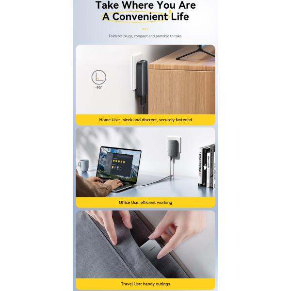 ESSAGER ES-CD48 Series 2 Ports 45W Type C Quick USB Fast Charger with ABS Material