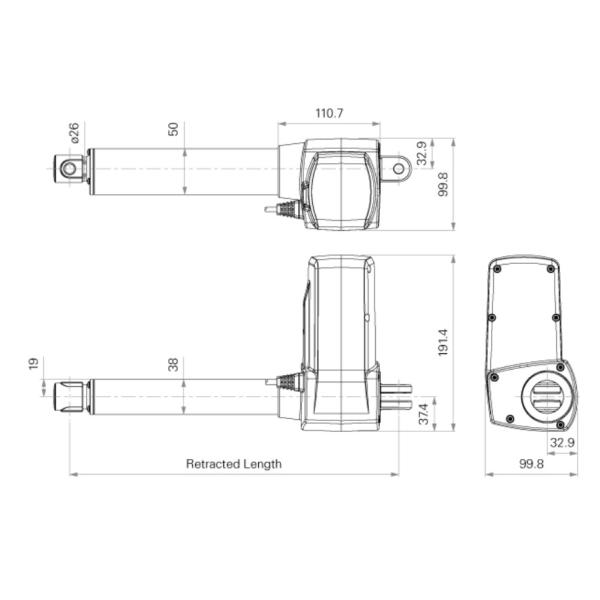 24VDC 36VDC Electric Linear Actuators 12000N In Push