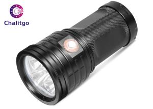 China T6 Hunting High Lumen Flashlight , Rechargeable LED Flashlight Black Outdoor on sale