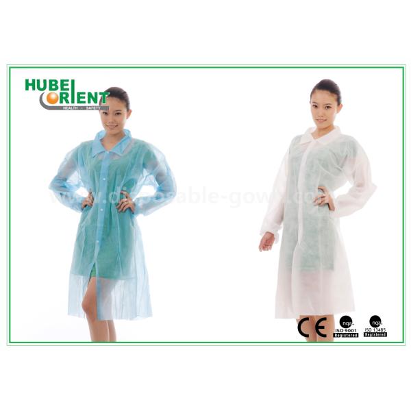 Latex Free Disposable Polypropylene Lab Coat With Snap