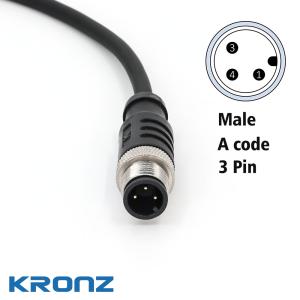 China M12 Sensor Connectors with PVC Cable A Code Industrial Straight Connector IP67 on sale