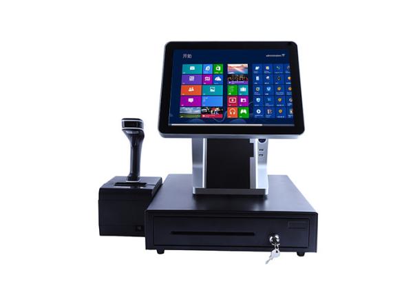 Quality Abundant Interface POS Machine With Printer Wireless Design Black Color for sale