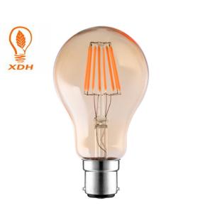 China 2700K 4W 6W 8W LED Filament Bulb B22 Vintage Glass Edison Dimmable A19 A60 LED Light Bulb on sale