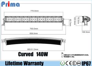 China 140W 30 Inch Truck Led Light Bar , Single Row 10W Cree  Combo Curved Light Bar  on sale