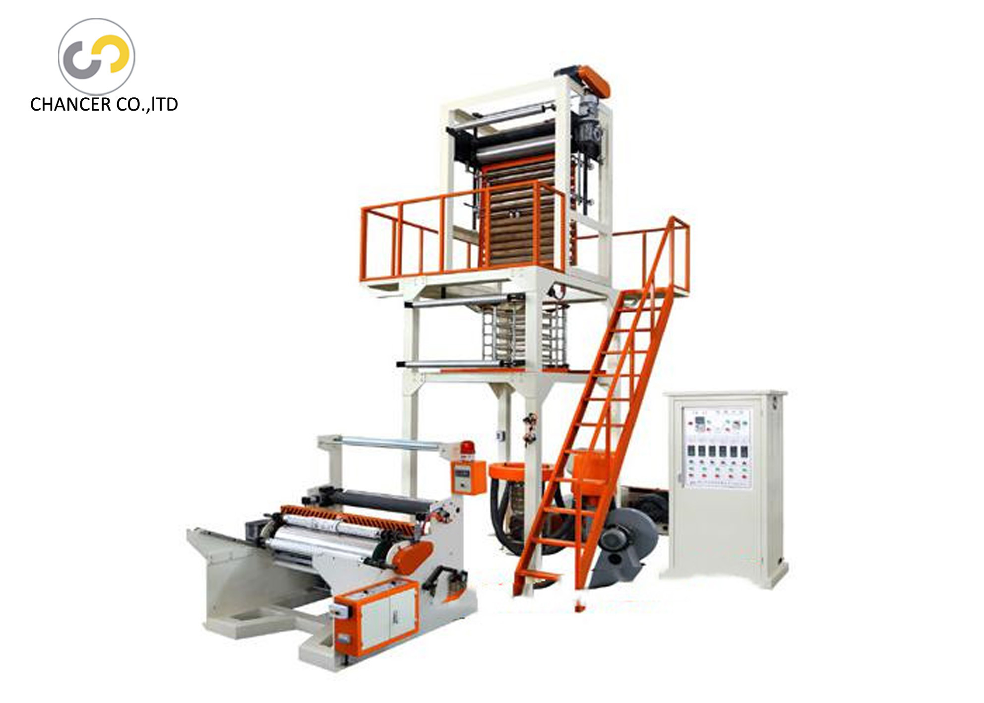 HDPE LDPE LLDPE PE plastic film blowing machine with single rewinder