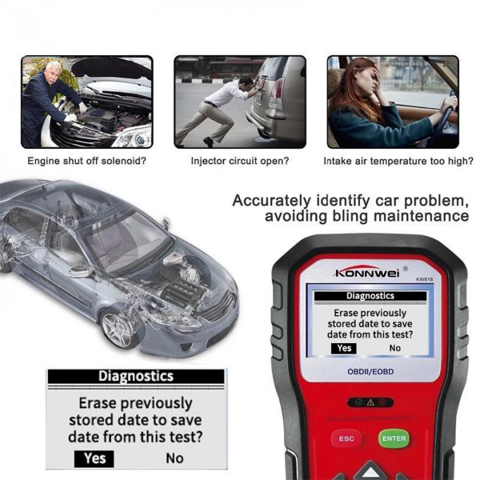 Konnwei KW818 Car Engine Fault Diagnostic Scanner Code Reader Exhaust Gas Sensor