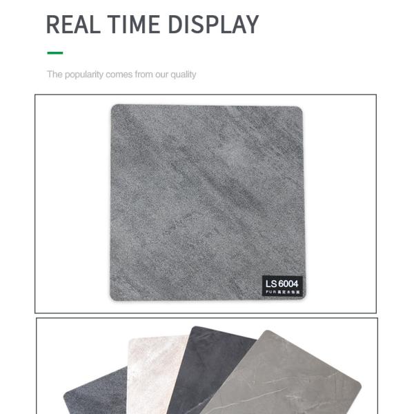 Square Bamboo Charcoal Grey Marble PVC Cladding Panels OEM ODM