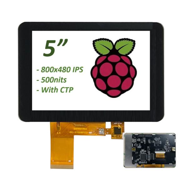 Quality 5" Raspberry Pi Compatible HDMI TFT Touchscreen Display 800x480 IPS for sale