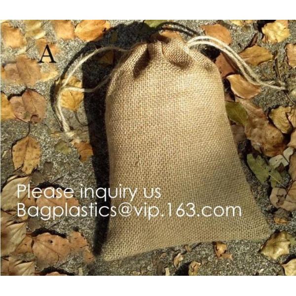 Drawstring Burlap Jute Sacks Jewelry Candy Pouch Christmas Wedding Party Favor Gift Bags,Natural Jute Drawstring package 5