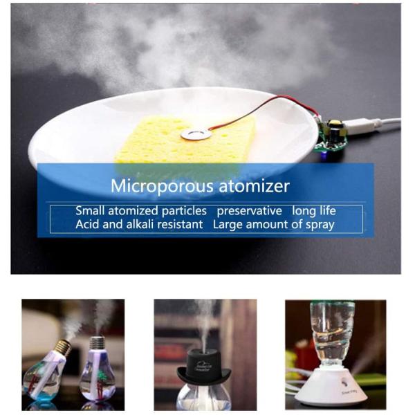 ISO 60mm Cable Ultrasonic Atomizing Transducer Microporous Piezo Electric Disc