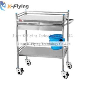 China 201 SS Hospital Delivery Medical Crash Cart With Two Drawers on sale