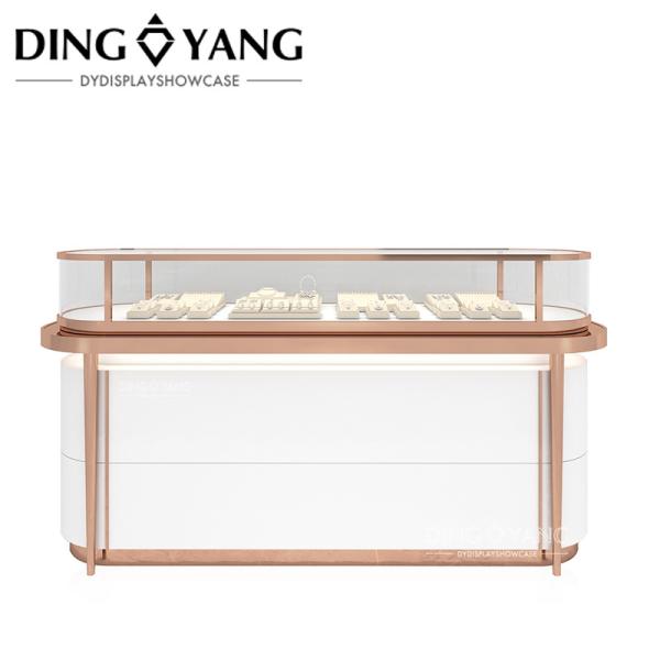 Fashion Metal Framed Display Jewelry Case With Exquisite Appearance, Stainless Steel Jewelry Showcases Manufacturer