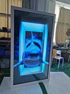 86/75inch Transparent LCD Display Box with Interactive Touch Showcase Hologram Boxes advertising display screen