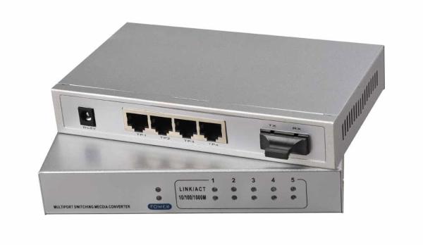 Quality 10 / 100 / 1000Base-Tx Ethernet Fiber Optic Switch 4 Port With 1550nm for sale