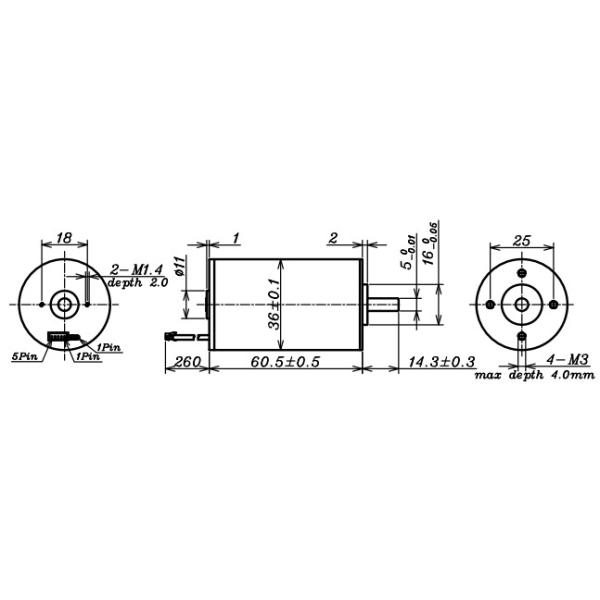24V Brushless Driver Motor , 6000 Rpm Dc Motor 14118mA Starting Current