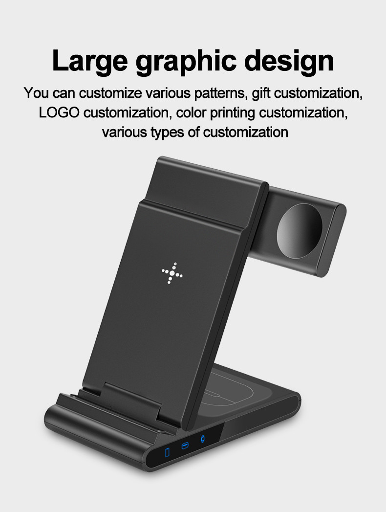 3-In-1 Multifunctional Foldable Wireless Charging Stand for Smartphones