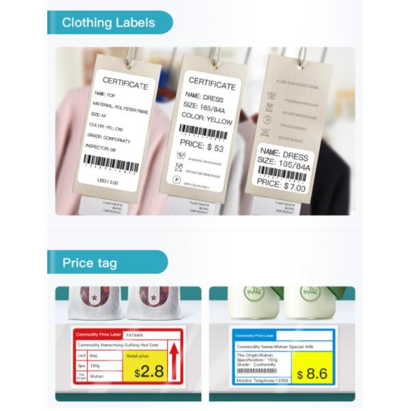 Handheld Barcode Label Printing Machine 75mm Thermal Label Sticker Printer