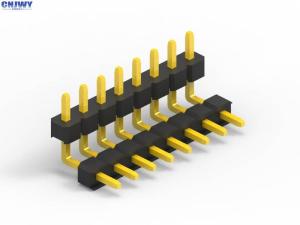 China Male 16 Pin Header Connector 2.54 Mm Pitch , Double Plastic Square Right Angle Pin Header on sale