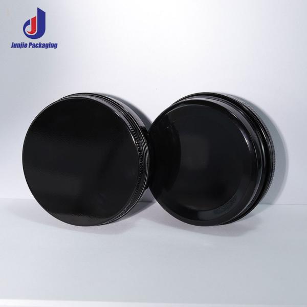 100ml 100g Round Flat Shape Black Color Professional Aluminum Container for Cosmetic Packaging