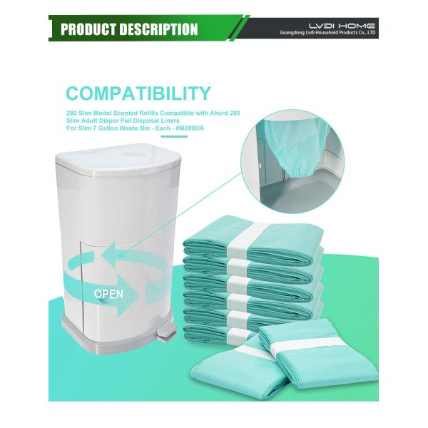 Jianibell Adult Diaper Liner Refills Bags 16L korbell bags Refill Fresh Powder Scented Dekor Diapers Dails Refill Bag