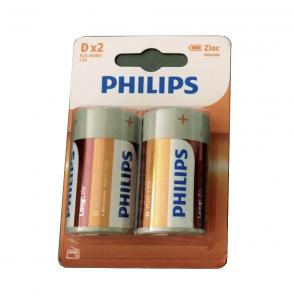 Wholesale R20 Philips Long Life Zinc Chloride Battery 7500mAh Zero Harmful Heavy Metals from china suppliers