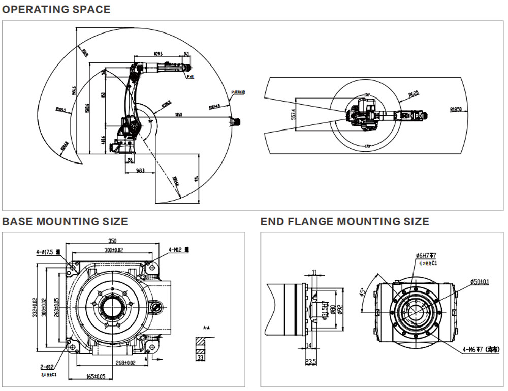 General Industrial Robots In Handling Operations Assembling Grinding Polishing Deburring For Food Beverage ER25-1800