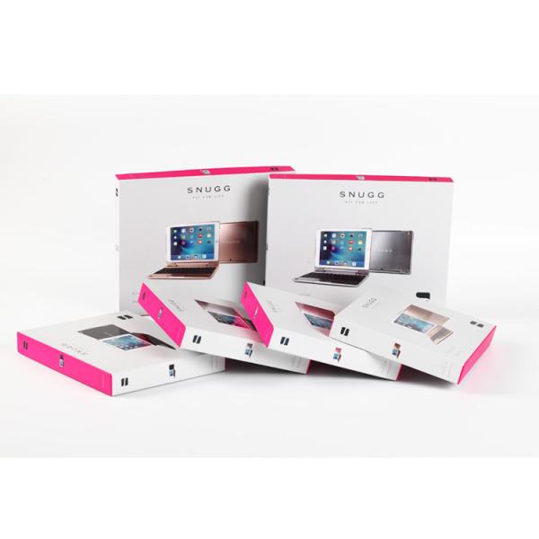 Rectangle Cardboard Jewelry Set Boxes White Pink Color For Product Box