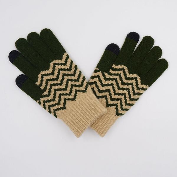 Knitted Cool Cheapest Acrylic Striped Wholesale Smart Finger Touch Phone Custom Magic Gloves