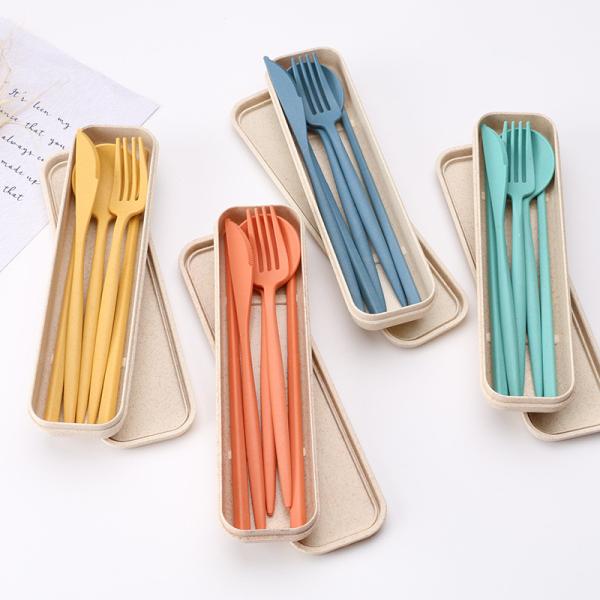 21*5.5cm OCPO Kitchen Flatware Sets Fork Spoon Knife Chopsticks Set With Case