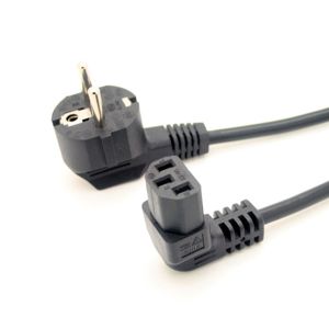 European Male to IEC 320 C13 Down Angle Power cord 1Meter