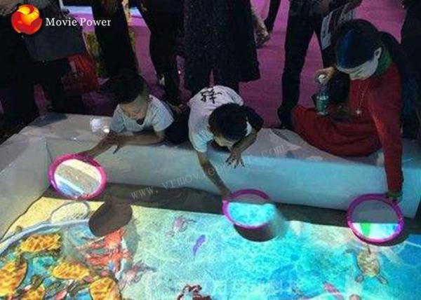 Quality 3D AR Interactive Projection Kids Floor Sand Pond Game Machine With OLED Display for sale