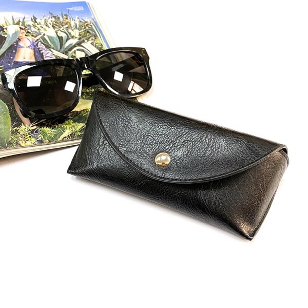 2020 fashion eyewear bag black glasses pouch custom private logo pu leather soft sunglasses case