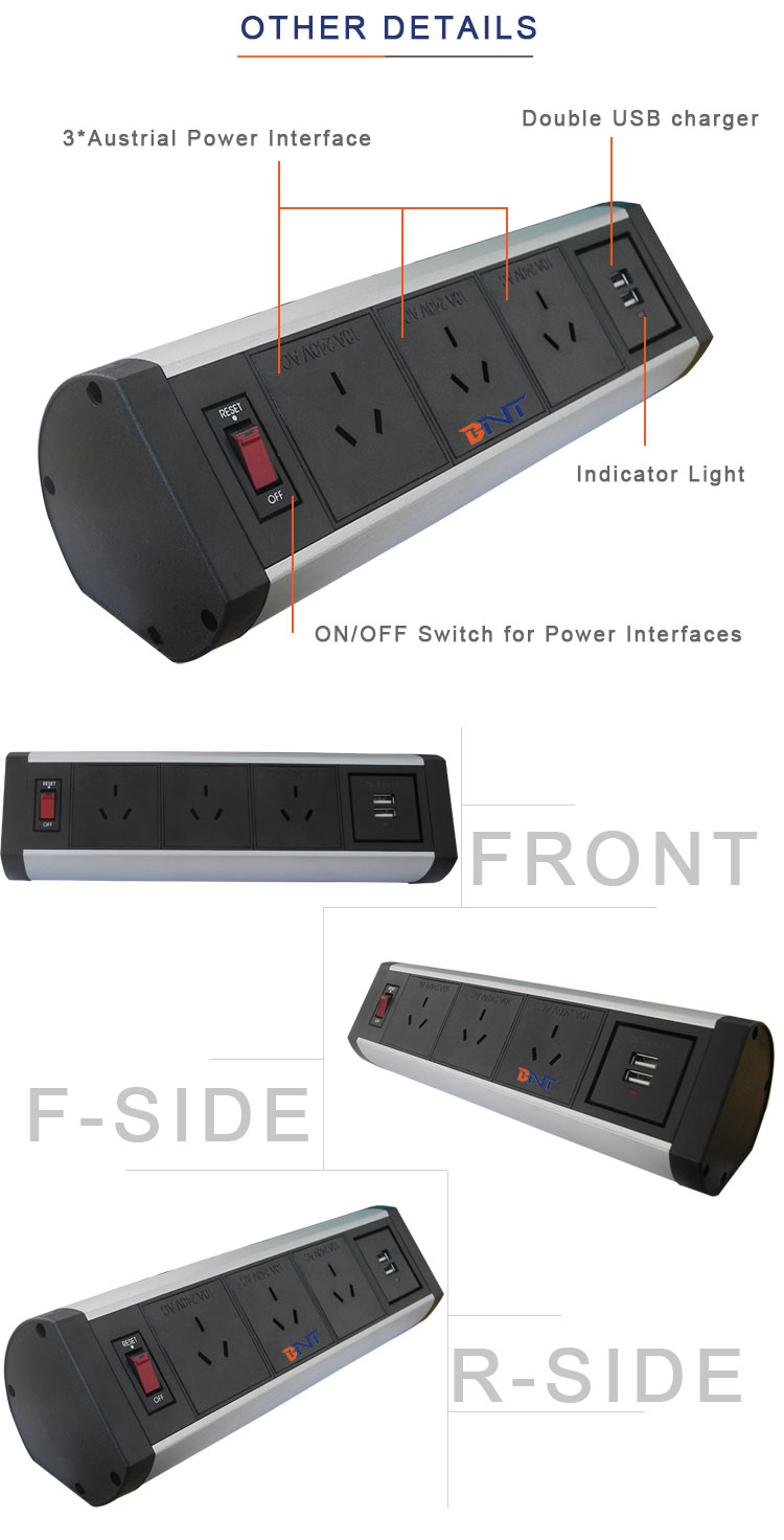 Intelligent electrical media power data tabletop socket for meeting office room