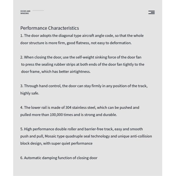 SKATE Double Glazed Aluminium Alloy Sliding Door with 35dB Sound Insulation Coefficient