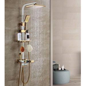 Thermostatic 35mm White 314SUS Bathroom Shower Faucet