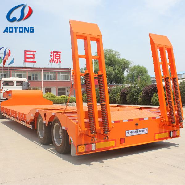 100 Ton Capacity Low Bed Trailer with Leaf Spring Suspension and Double Step Frame Beam