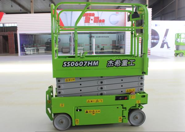 Quality 6m Scissor Lifts Mobile Aerial Platform , Mobile Lift Platform Green for sale