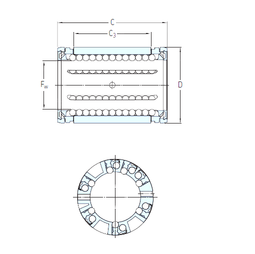 LBCR 20 A-2LS Linear Ball Bearing / Linear Guides For Shaft Closed Type