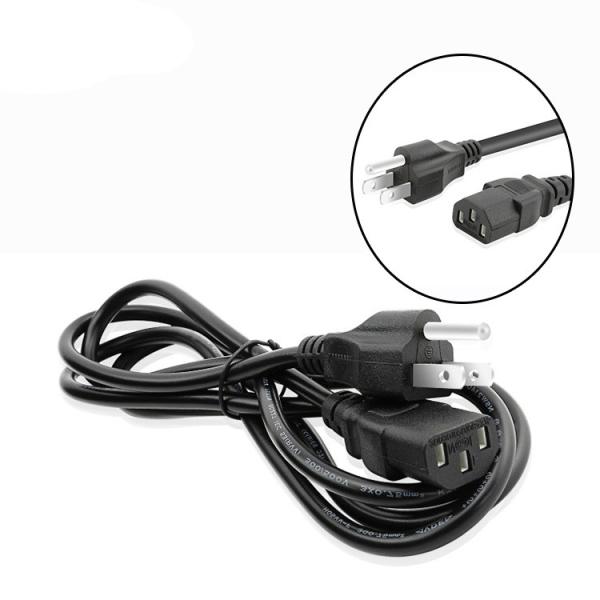 Quality 1.4m Length 3 Pin Plug Power Cord IEC 320 C7 PVC Insulation Copper Conductor for sale