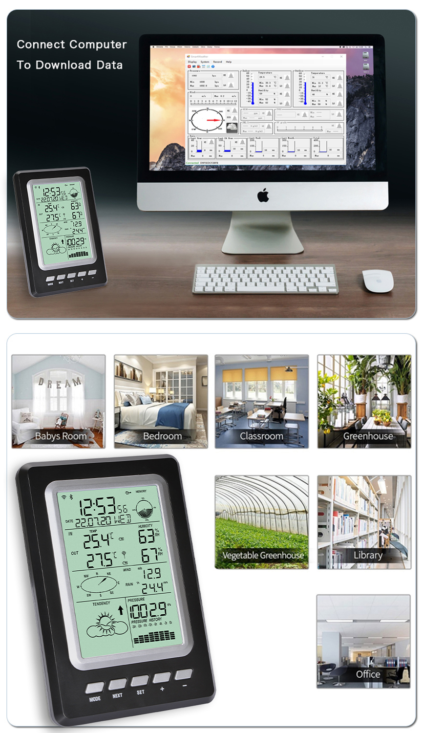 Rain Gauge Sensor Farm Wireless Data Logger With Color Screen Display And Solar Power