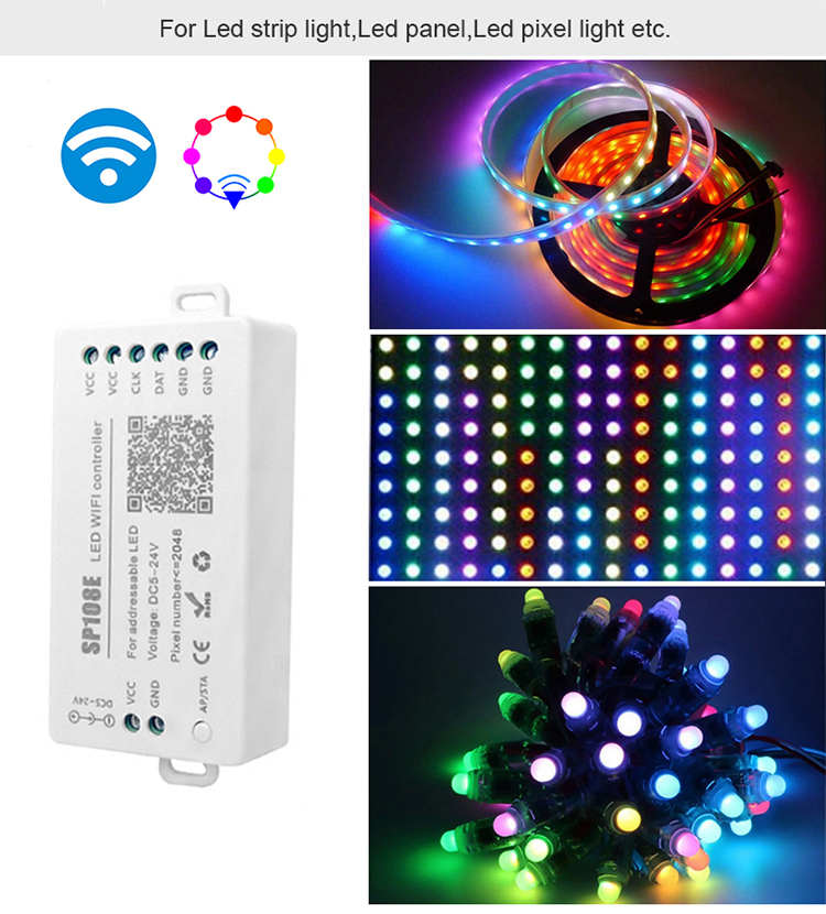 2048 Pixels SP108E Wifi LED Controller With IOS Android App Wireless Remote Control
