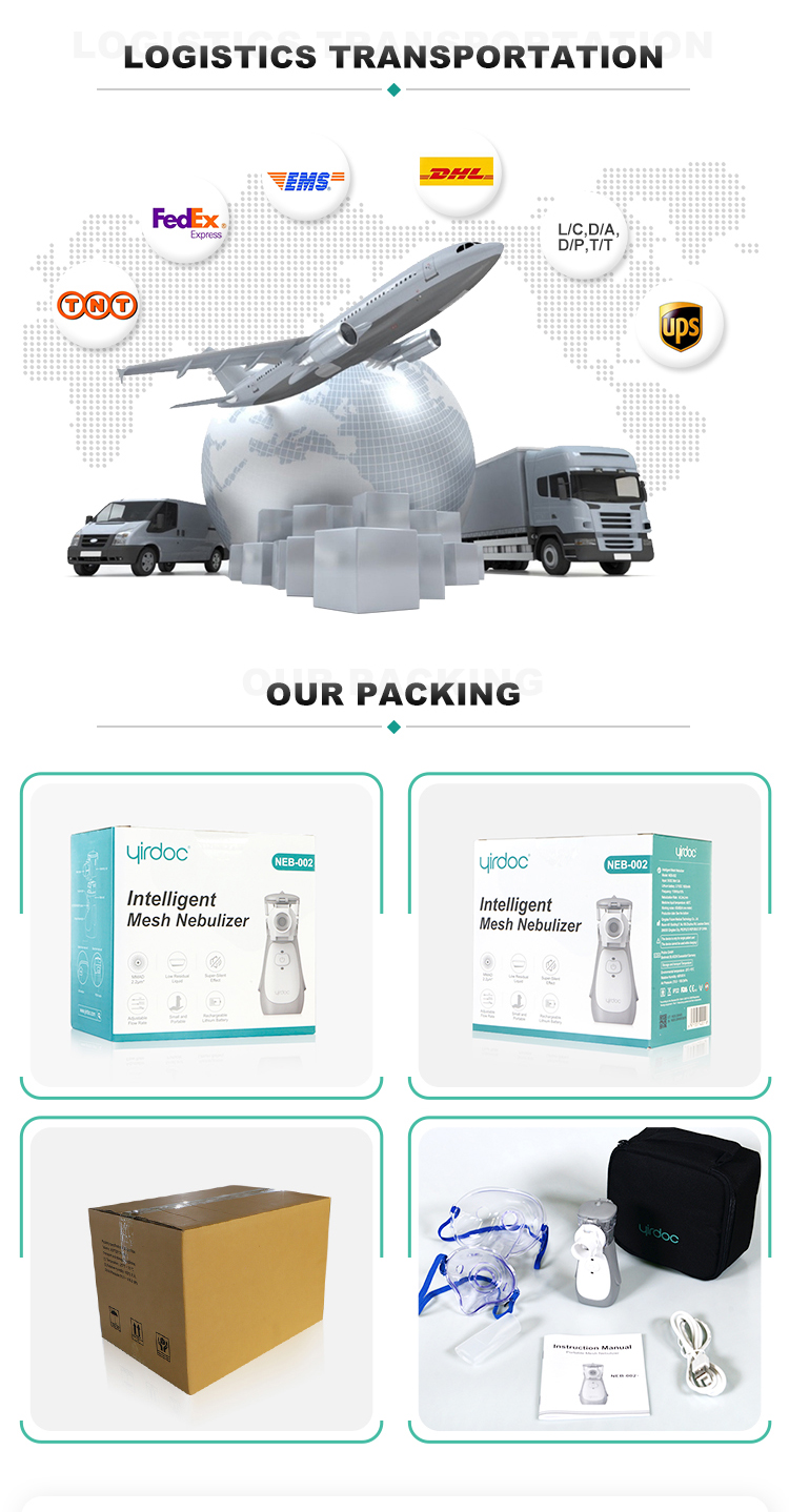 Gray Economic Portable Mesh Nebulizer Machine Home Use 85g