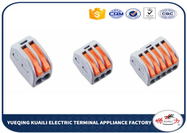 Quality Electrical Fast Push In Wire Terminal Block , Spring Wago Lever Connectors for sale