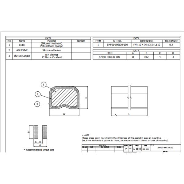 10x13mm EMI Foam Gasket Plating Conductive Shielding