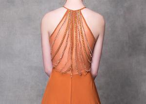 Wholesale Orange A Line Ball Gown Colorful Heavy Beading Floor Length See Through Style from china suppliers