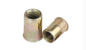 China Yellow Chromate Plated M12 Rivet Nut , Metric Knurled Insert Nut on sale