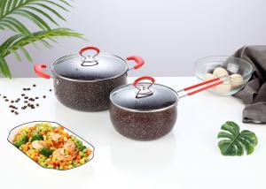 China Non Stick Stainless Steel Cookware Sets With Marble Coating Pan on sale