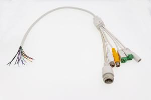 IP67 RJ45+AUDI+VIDEO+Terminal block+DC Jack whitle multi function security camera cable