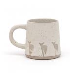China Handmade Christmas Coffee Mug Ceramic Stoneware Mugs Gift Ceramic Mug With 3D Deer Silk Print for sale